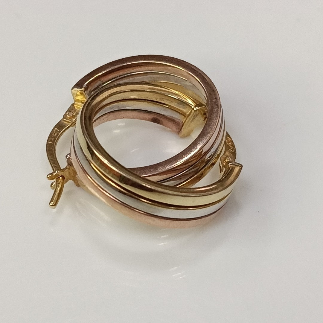 ARETES PAR ORO, ORO COMBINADO 10 K 2.4 GRMS (SEMINUEVO)