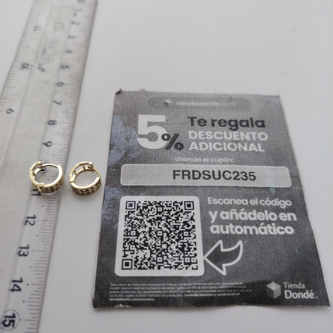 ARETES HUGGIES C CIRCONIAS 14K 1.7 GR (NUEVO)