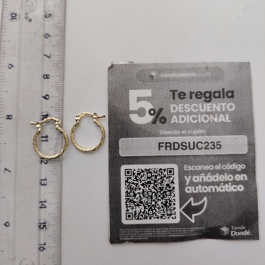ARETES ARRACADAS TRENZADAS 14K 18 1.6 GR (NUEVO)