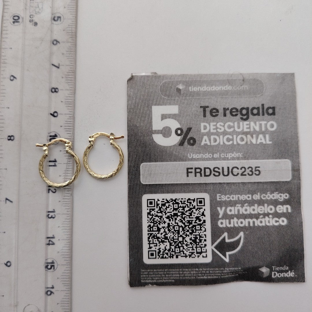 ARETES ARRACADAS TRENZADAS 14K 18 1.6 GR (NUEVO)