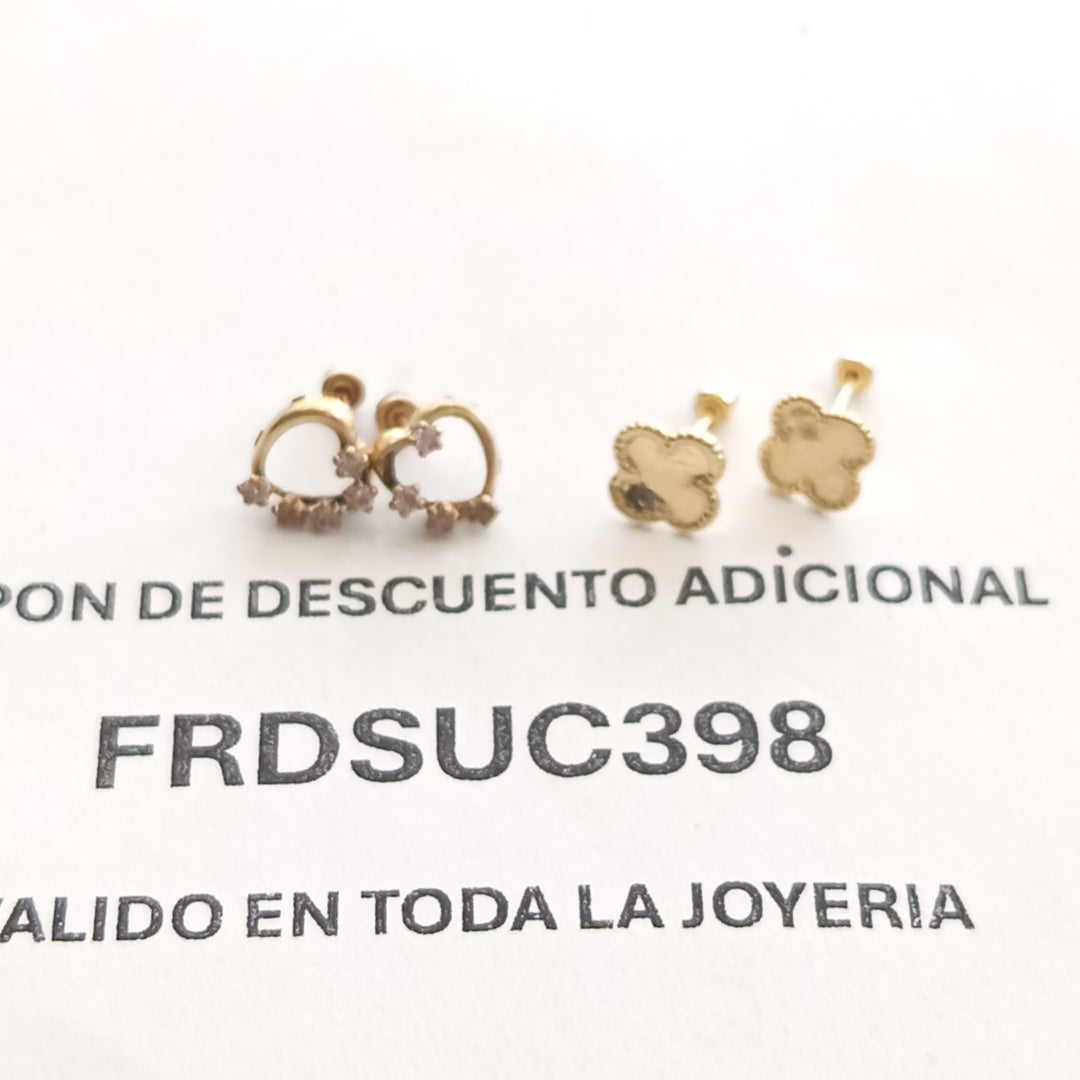BROQUELES PAR ORO 10 K 0.5 GRMS (SEMINUEVO)