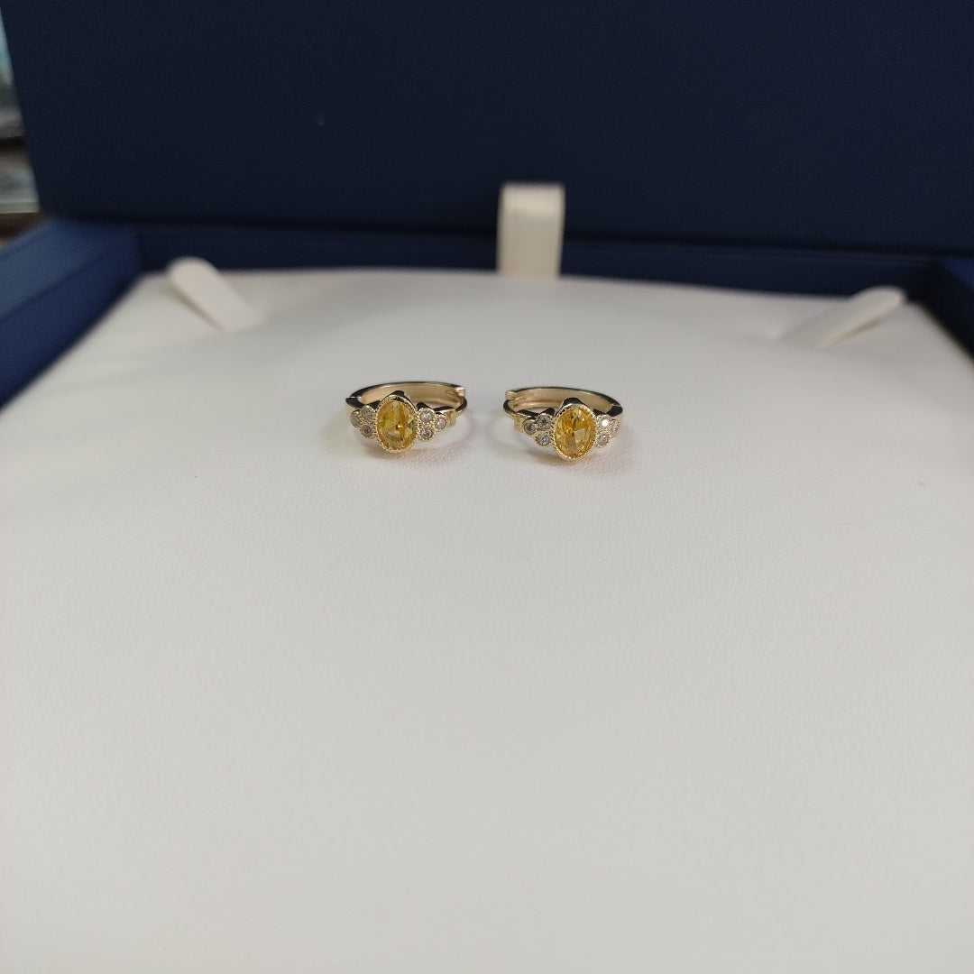ARETES ARRACADAS CON CIRCONIAS Y PDRAS COL 14K 3.3 GR (NUEVO)