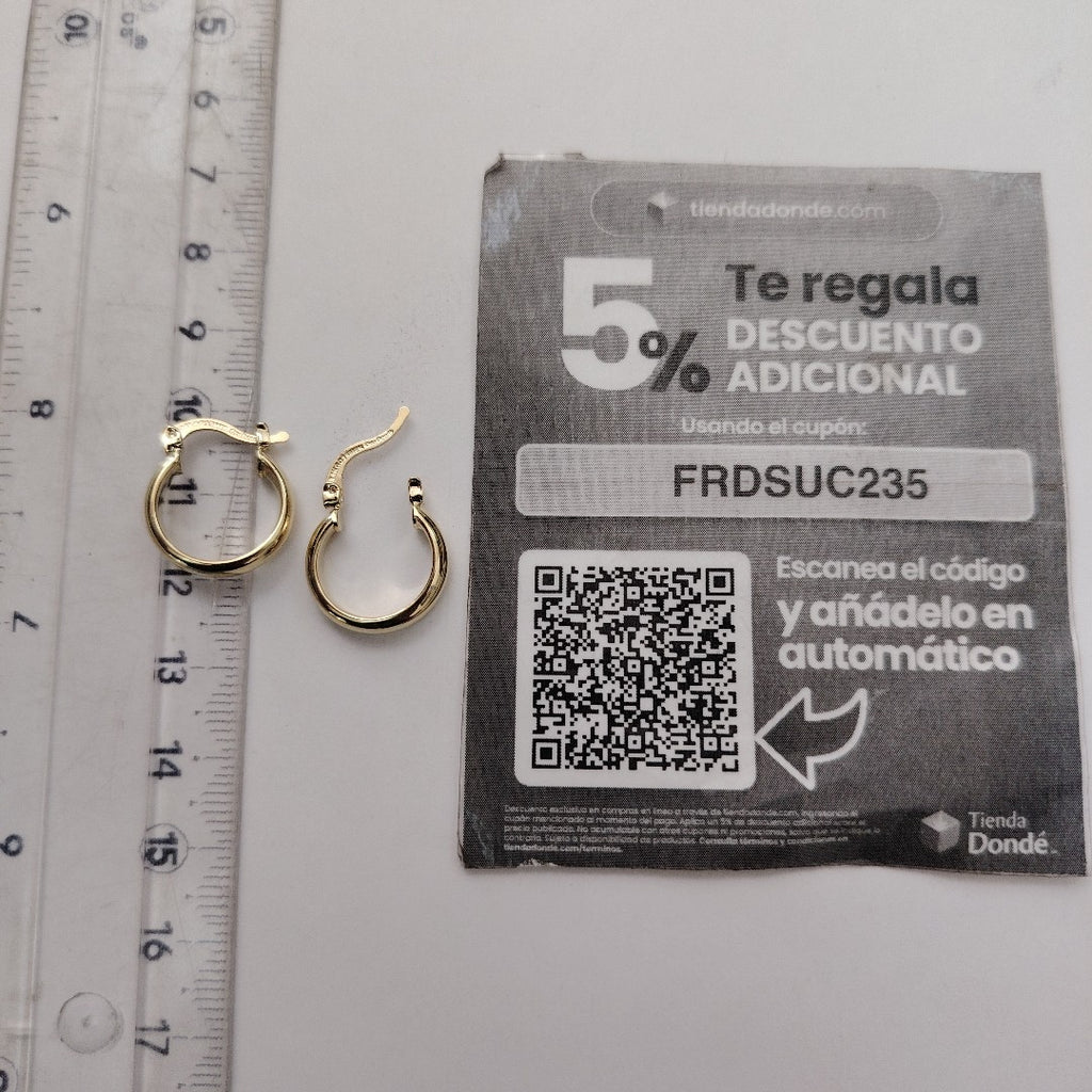 ARETES ARRACADA LISA 14K 1.7 GR (NUEVO)