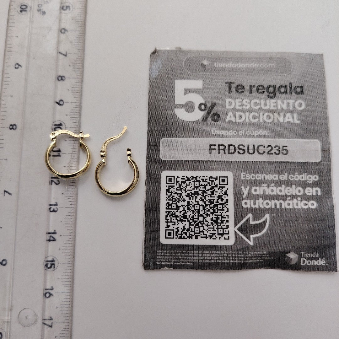 ARETES ARRACADA LISA 14K 1.7 GR (NUEVO)