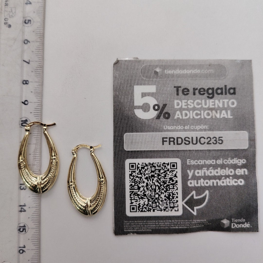 ARETES ARRACADAS ESTRIADAS 14K 2.7 GR (NUEVO)