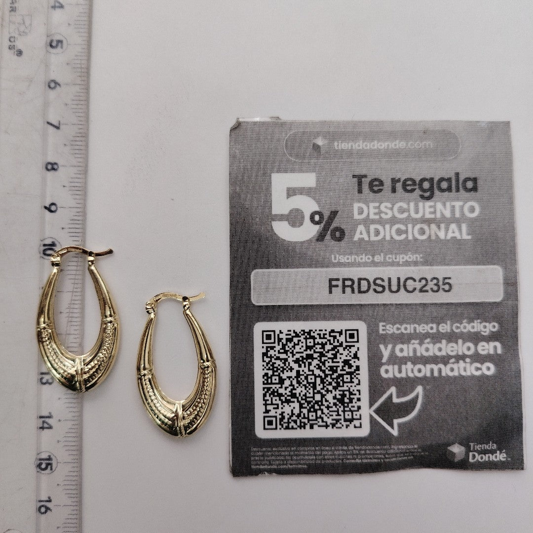 ARETES ARRACADAS ESTRIADAS 14K 2.7 GR (NUEVO)