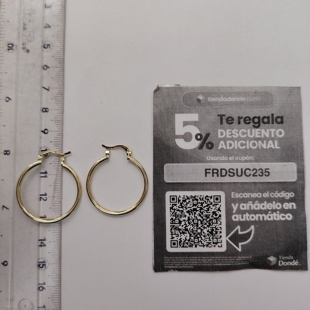 ARETES TEJIDO ARRACADAS LISAS 14K 1.5 GR (NUEVO)