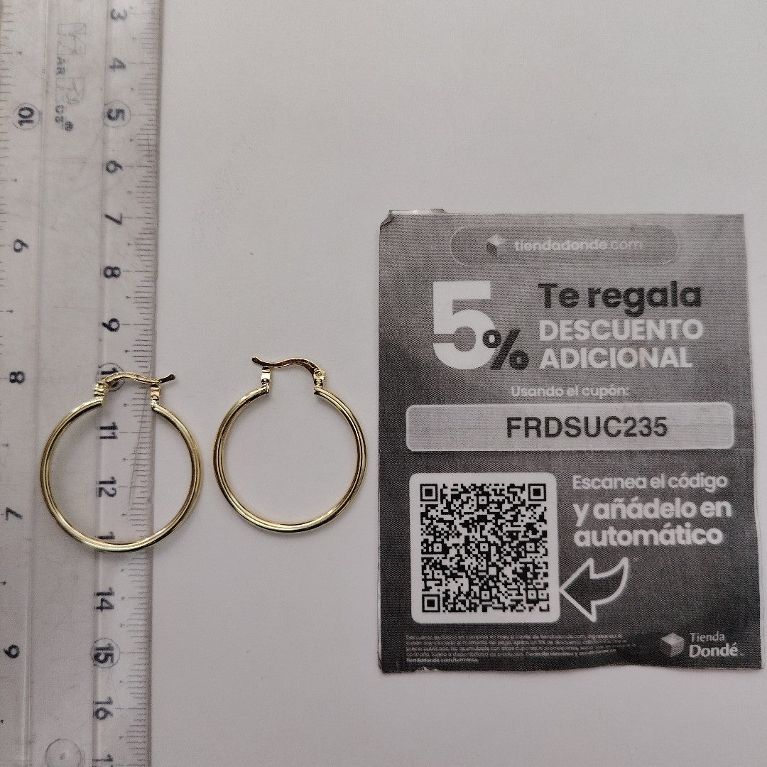 ARETES TEJIDO ARRACADAS LISAS 14K 1.5 GR (NUEVO)