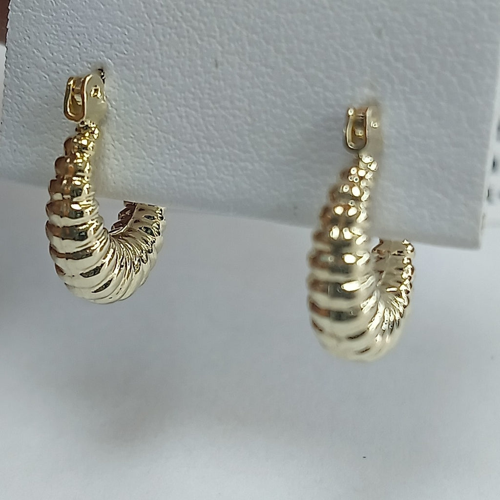 ARETES ARRACADA ESTRIADAS 14K 1.1 GR (NUEVO)