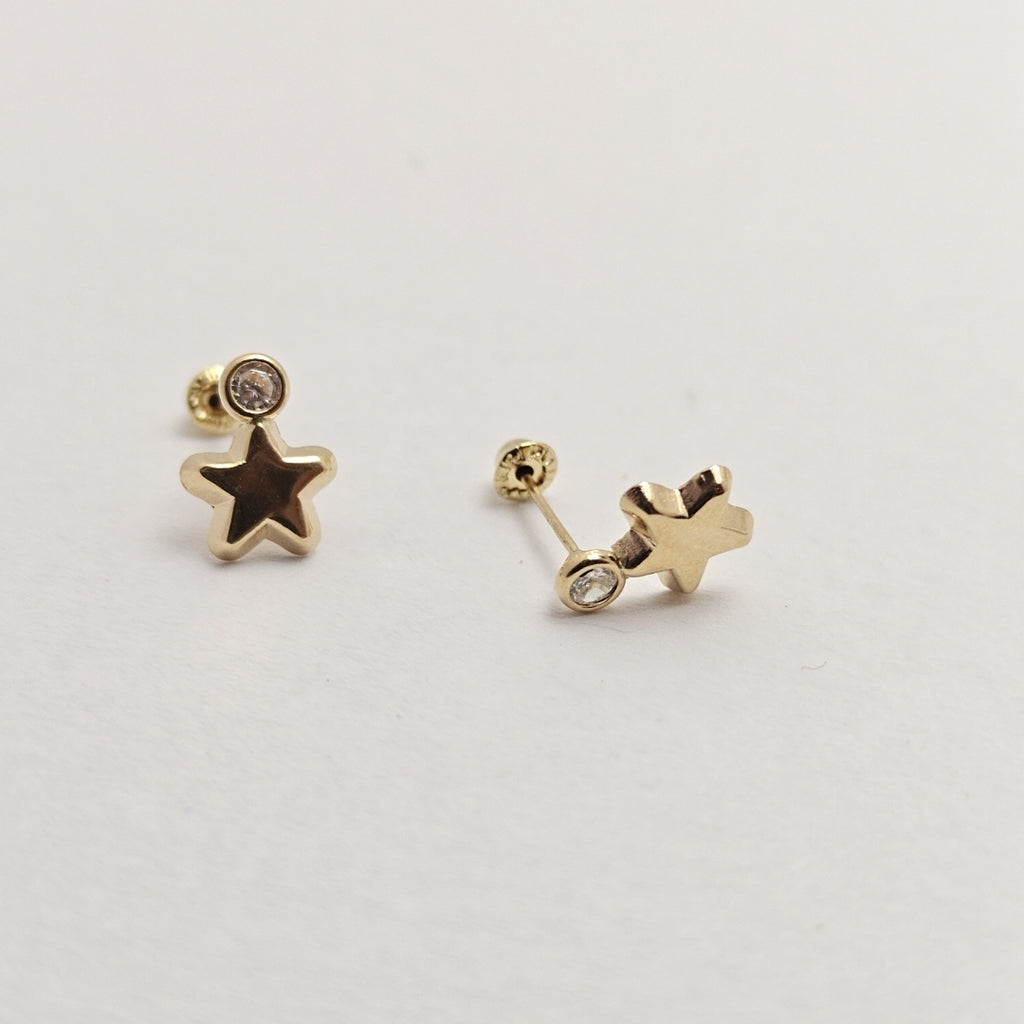 BROQUELES BROQUEL FIG ESTRELLA C CIRCONIA 14K 0.2603 GR (NUEVO)