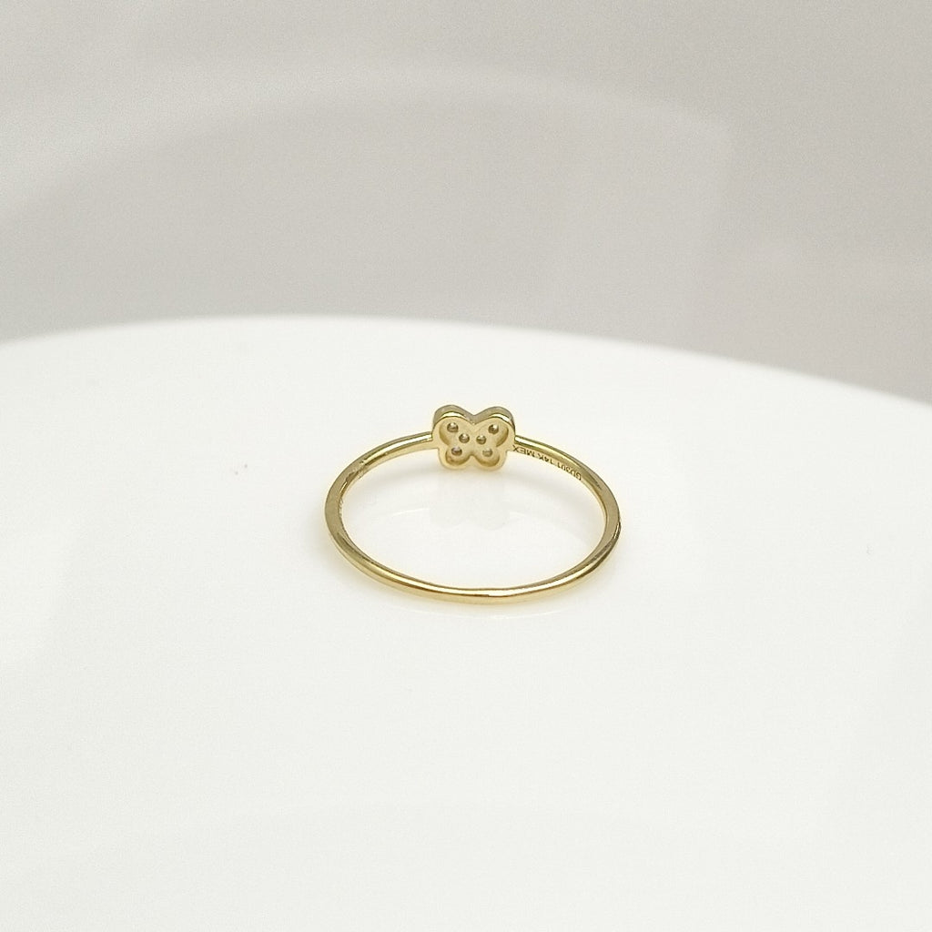 ANILLO ANILLITO MARIPOSA C CIRCONIAS 14K 7.5 TALLA 1 GR (NUEVO)