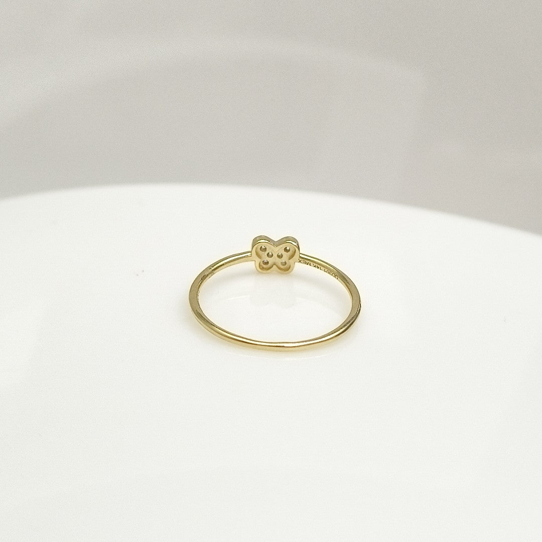 ANILLO ANILLITO MARIPOSA C CIRCONIAS 14K 7.5 TALLA 1 GR (NUEVO)