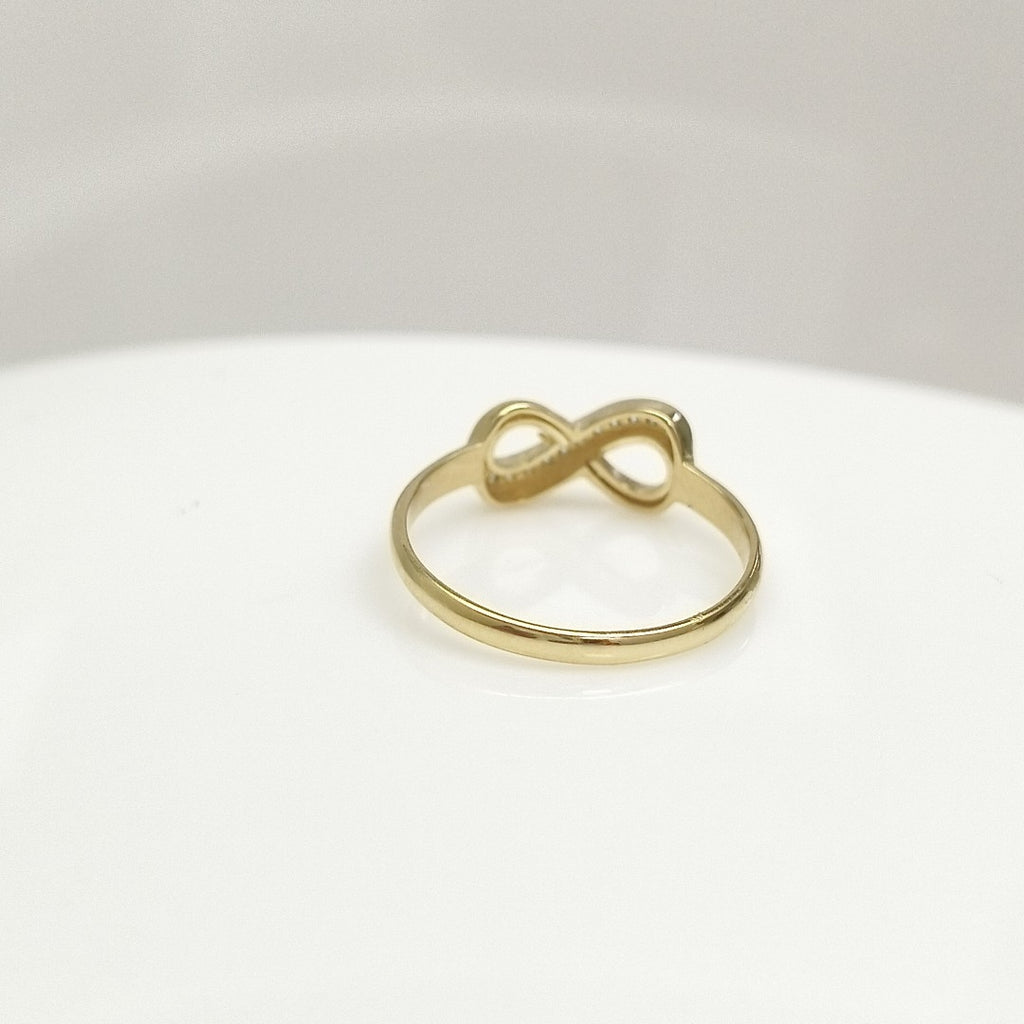 ANILLO ANILLITO FIG INFINITO C CIRCONIAS 14K 7 TALLA 1.5 GR (NUEVO)
