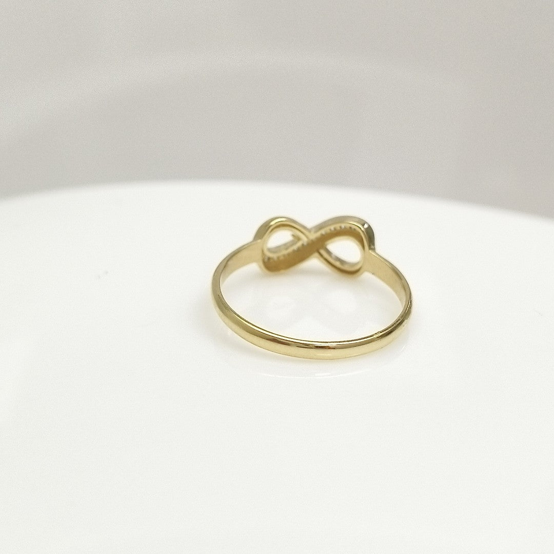 ANILLO ANILLITO FIG INFINITO C CIRCONIAS 14K 7 TALLA 1.5 GR (NUEVO)