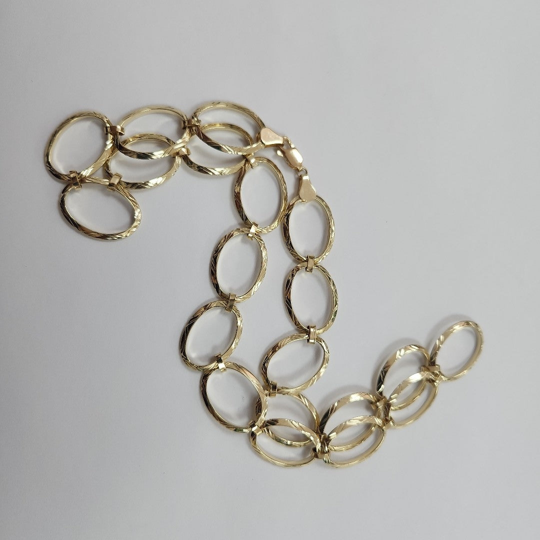 CADENA GARGANTILLA AROS OVALADOS 14K 55 CM 10.9 GR (NUEVO)