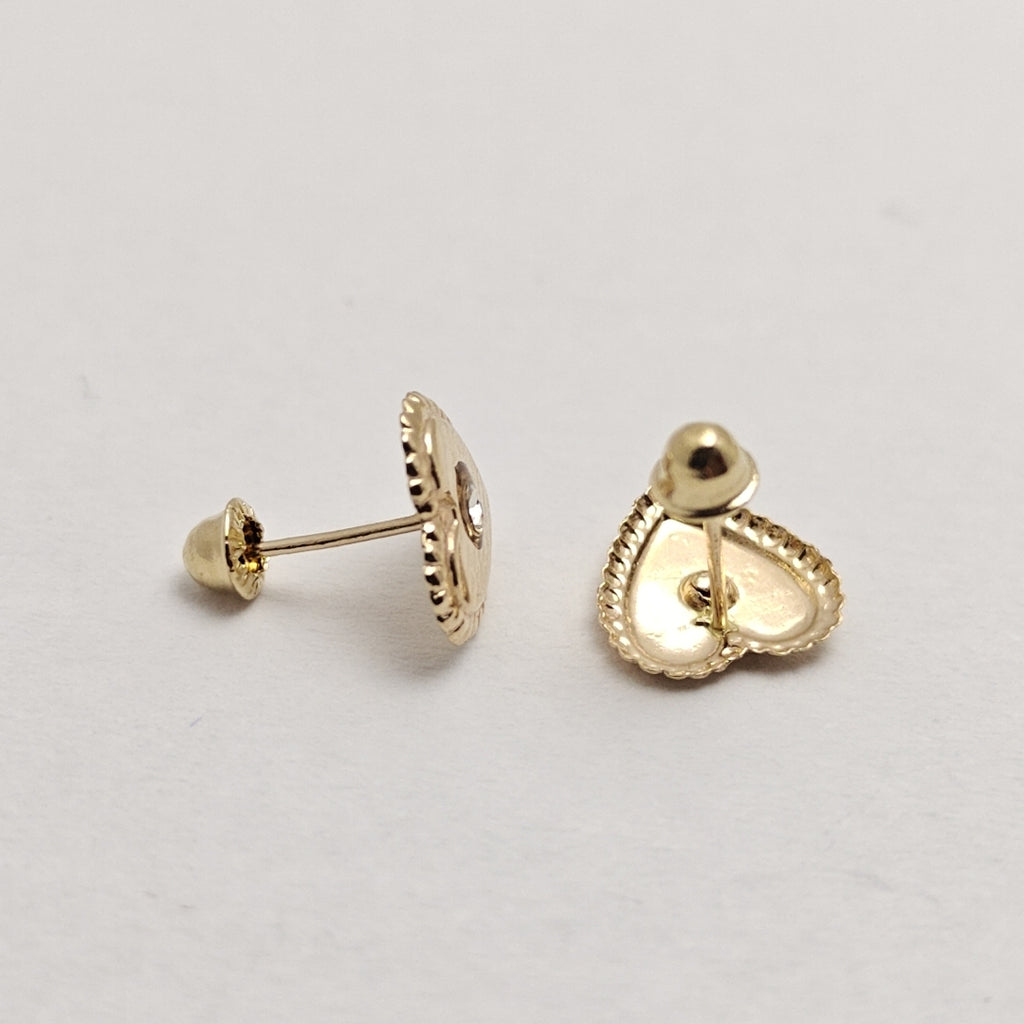 BROQUELES BROQUEL FIG CORAZON C CIRCONIA 14K 0.2614 GR (NUEVO)