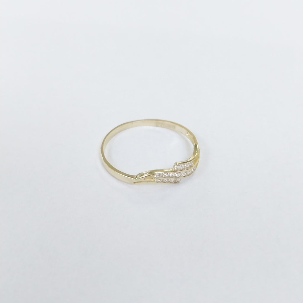 ANILLOS CON CIRCONIAS 14K TALLA 7 0.8 GR (NUEVO)