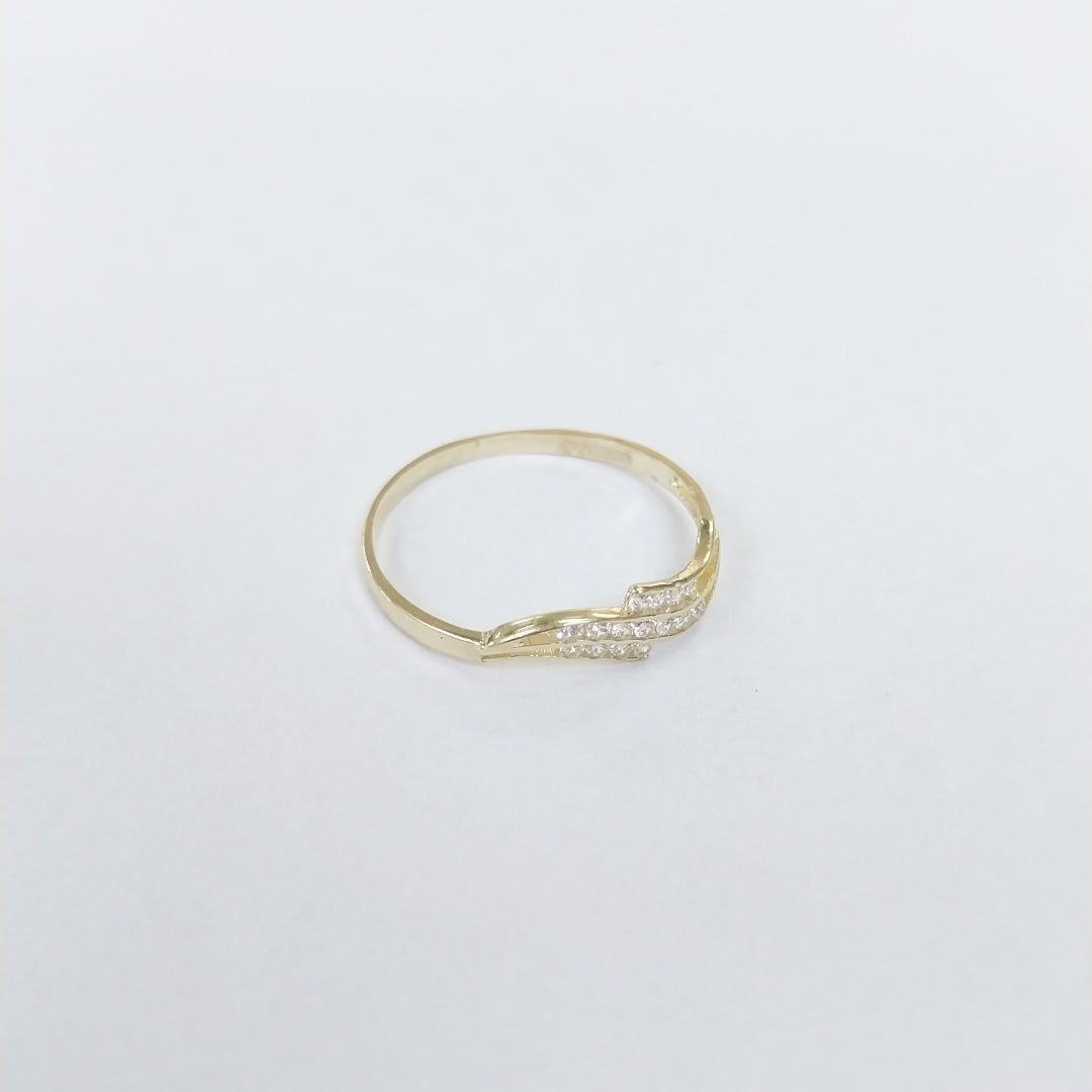 ANILLOS CON CIRCONIAS 14K TALLA 7 0.8 GR (NUEVO)