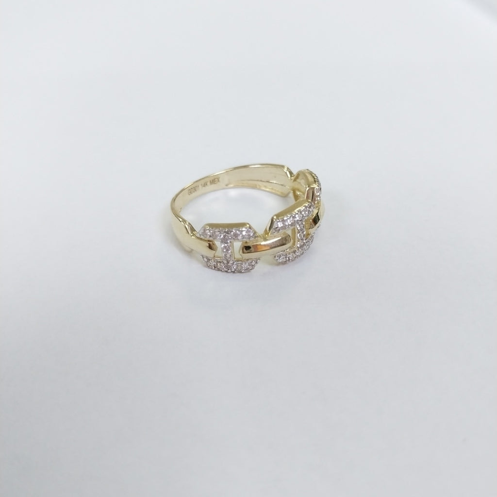 ANILLO ANILLITO C CIRCONIAS 14K 8 TALLA 2.8 GR (NUEVO)