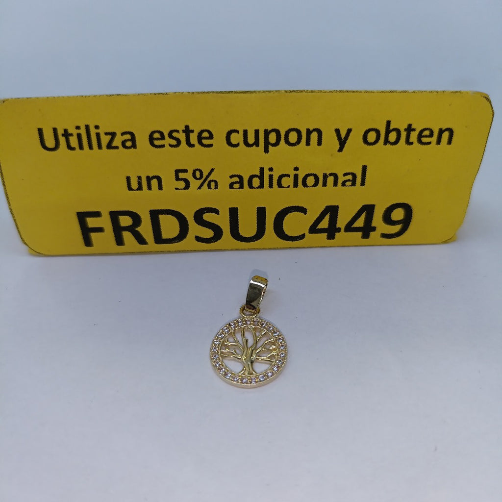 DIJE ARBOL CON CIRCONIAS 10K 0.7 GR (NUEVO)