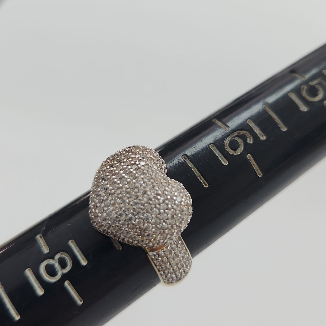 ANILLO ANILLITO CORAZON C CIRCONIAS 14K 7 TALLA 4.8 GR (NUEVO)