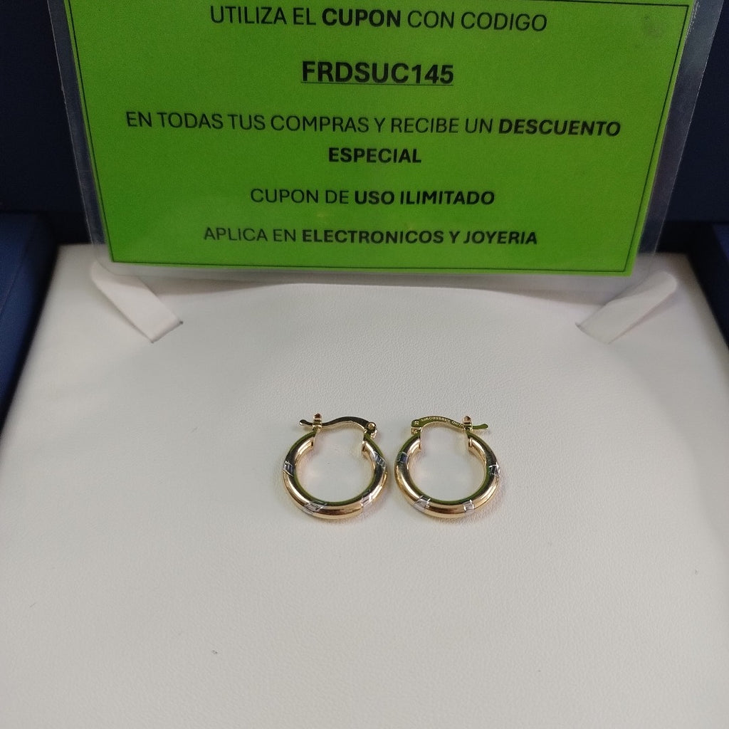 ARETES ARRACADAS COMBINADAS 14K 1.6 GR (NUEVO)
