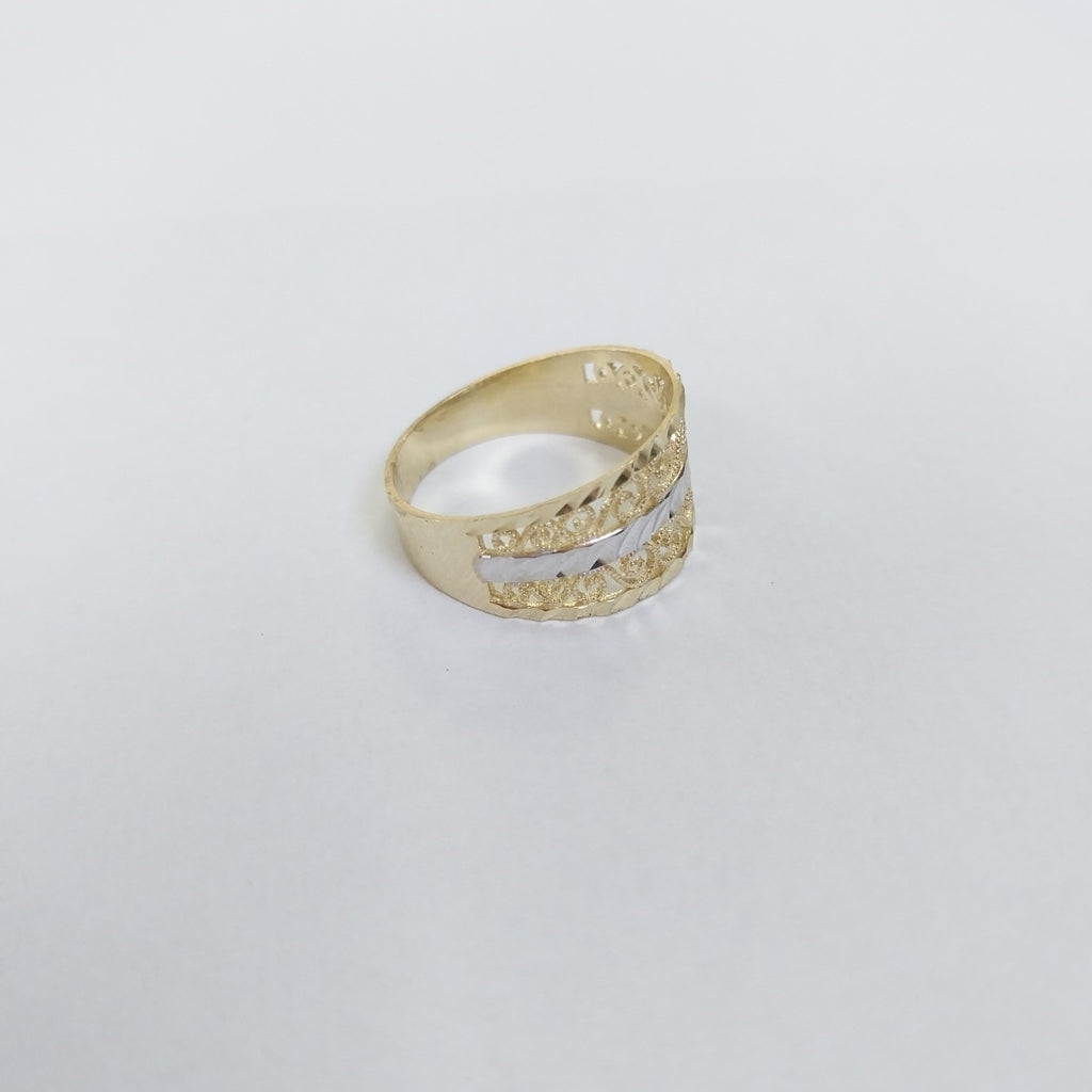 ANILLOS TIPO FILIGRANA COMBINADO 14K TALLA 8 2.7 GR (NUEVO)
