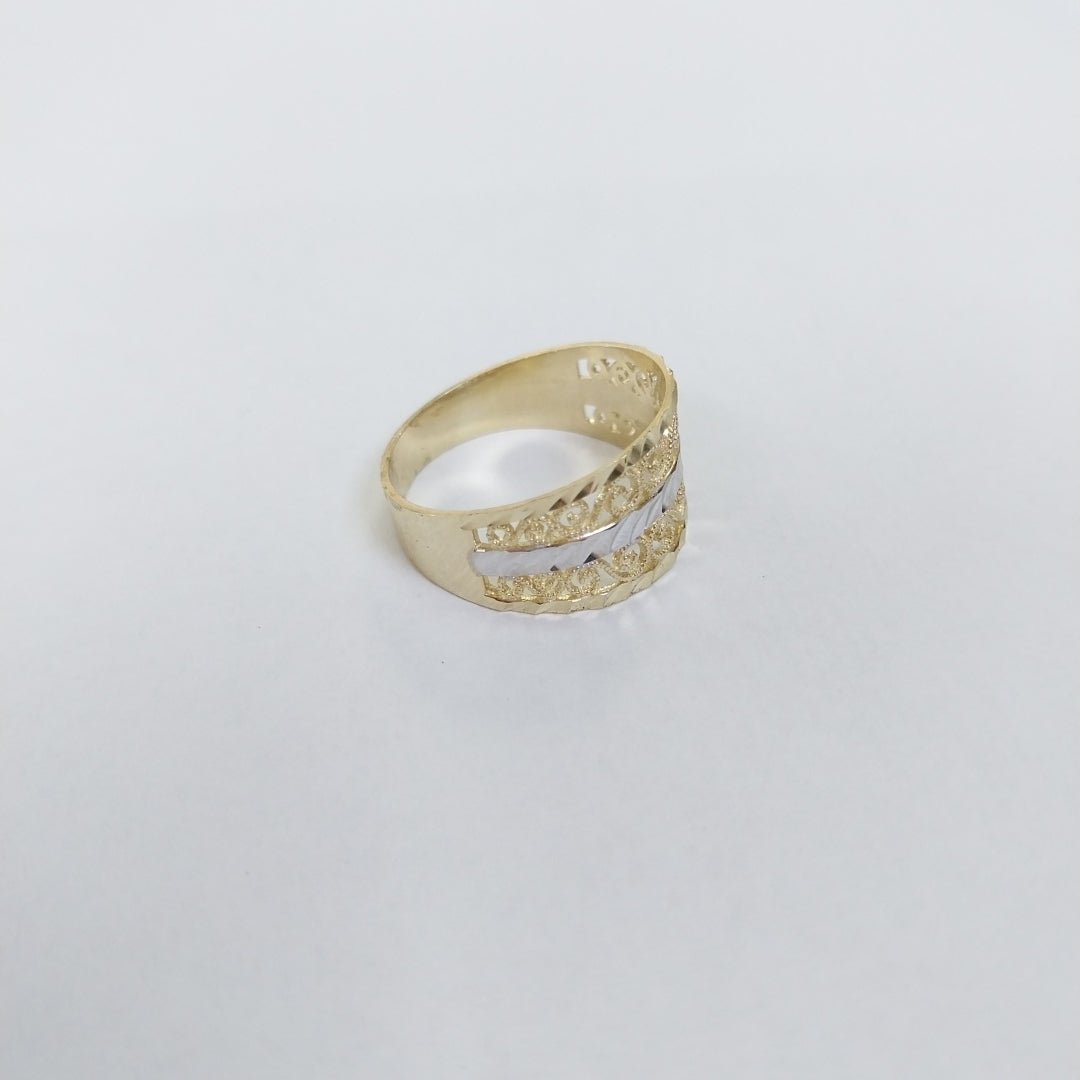ANILLOS TIPO FILIGRANA COMBINADO 14K TALLA 8 2.7 GR (NUEVO)