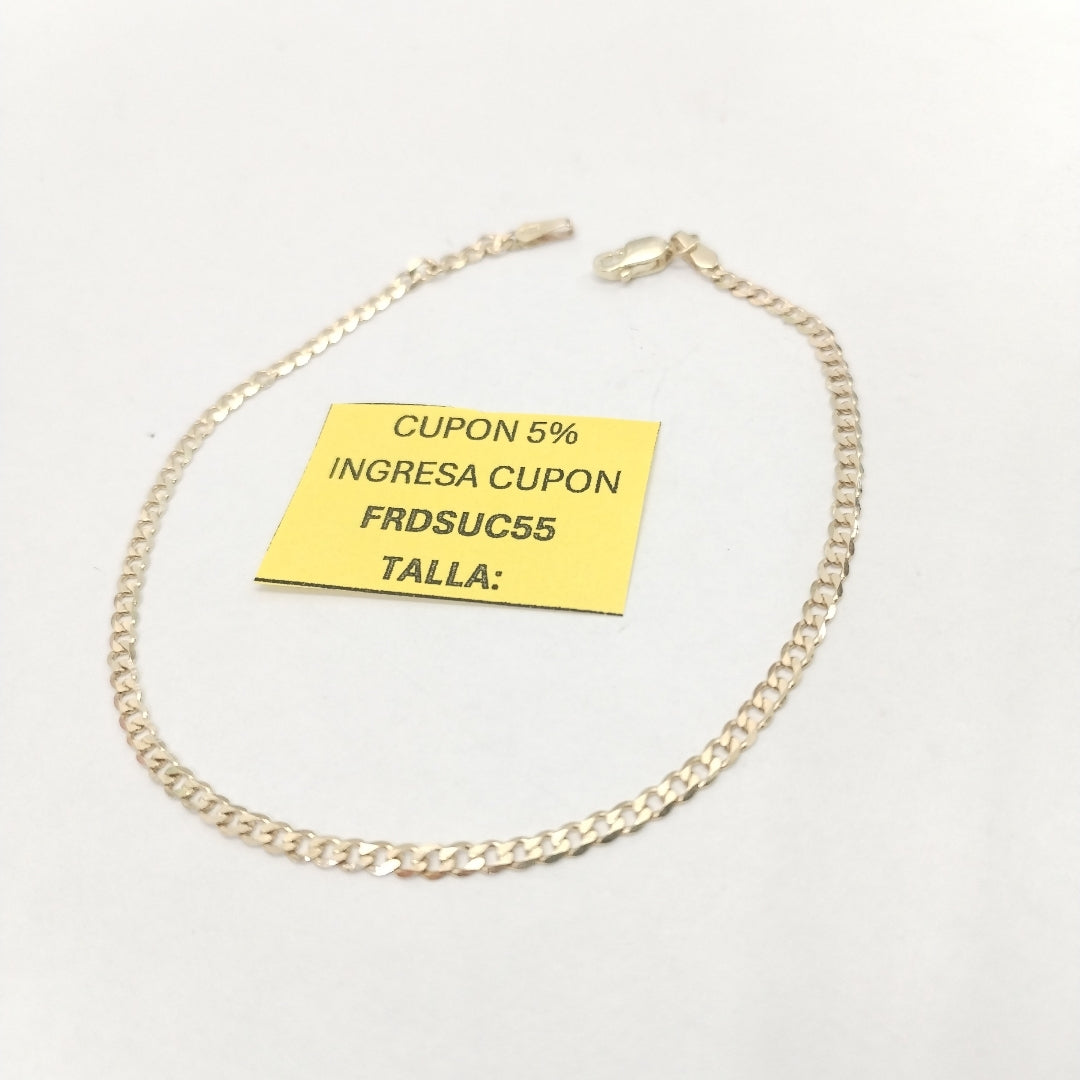 PULSERA TEJIDO BARBADA 14K 21 CM 2.3 GR (NUEVO)