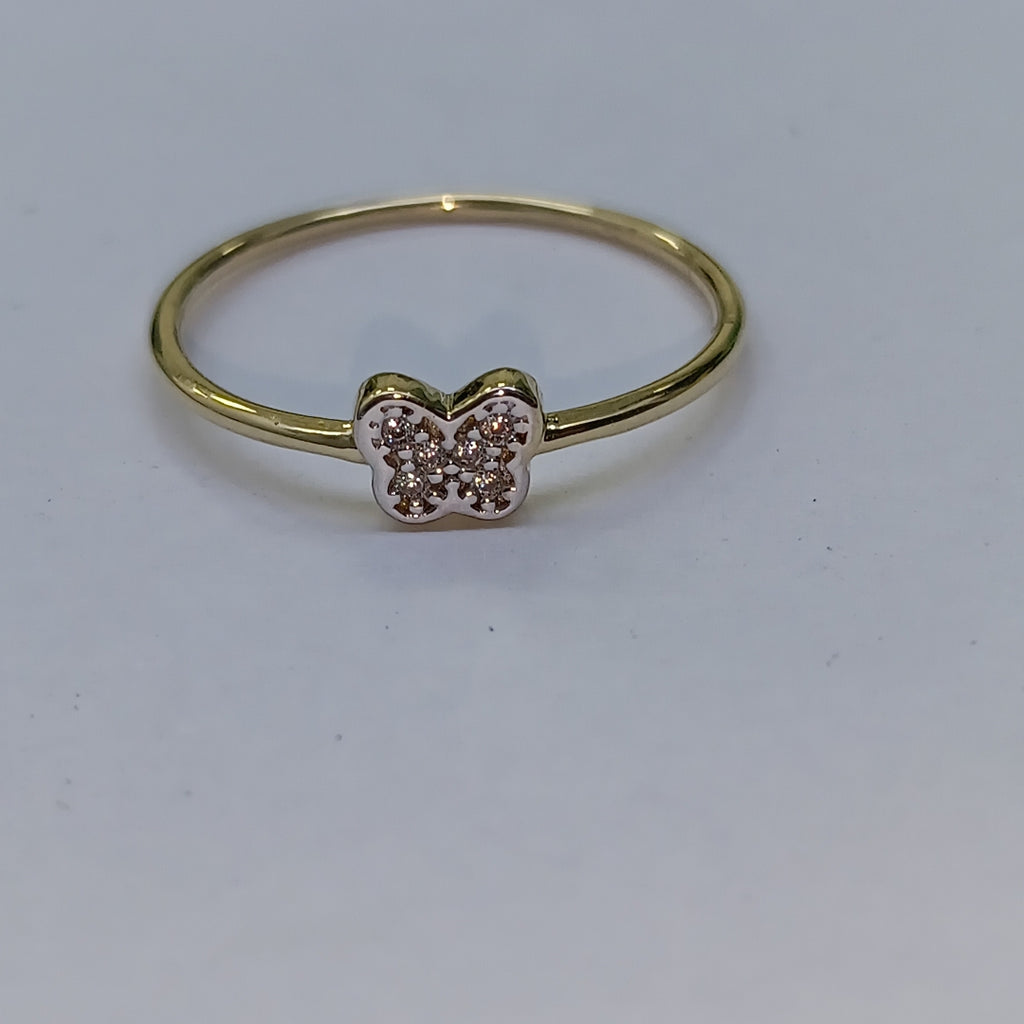 ANILLO ANILLITO MARIPOSA C CIRCONIAS 14K 8 TALLA 1 GR (NUEVO)