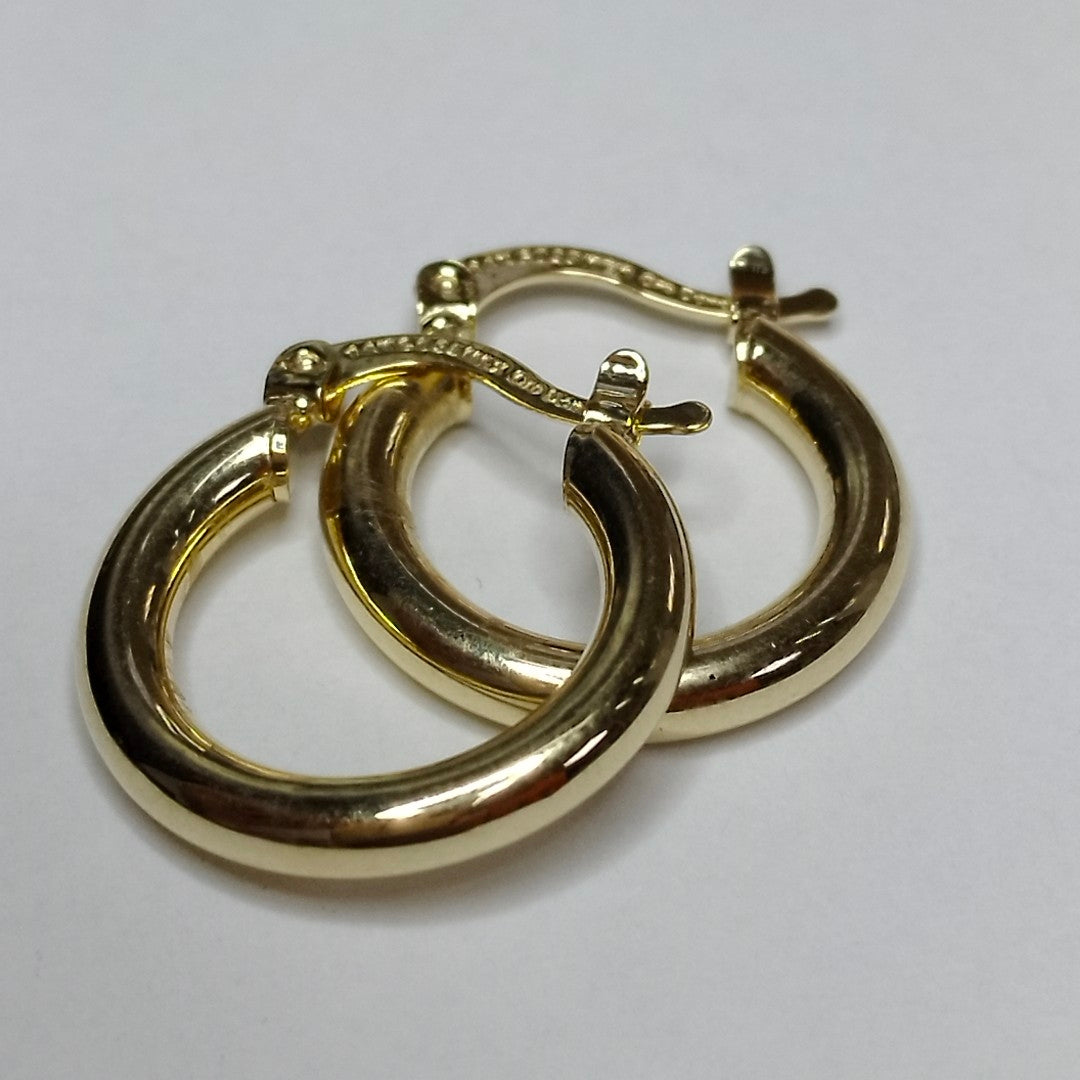 ARETES TEJIDO ARRACADAS LISAS 14K 1.7 GR (NUEVO)