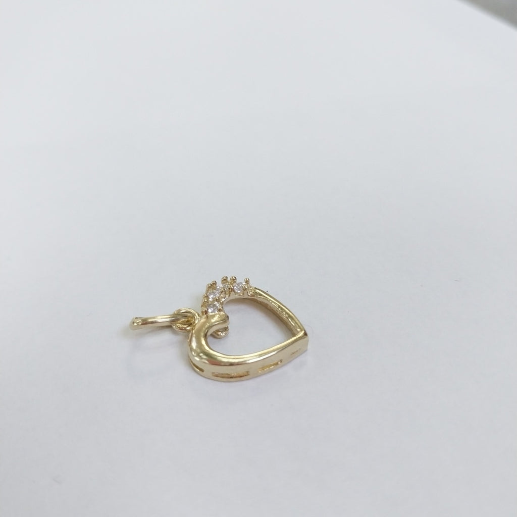 DIJE CORAZON CON CIRCONIAS 14K 1.4 GR (NUEVO)