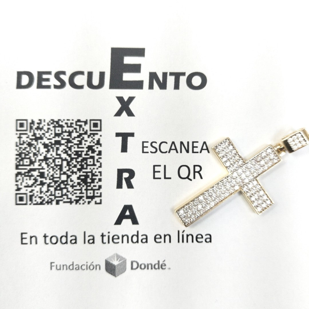 DIJE CRUZ C CIRCONIAS 14K 5.1 GR (NUEVO)