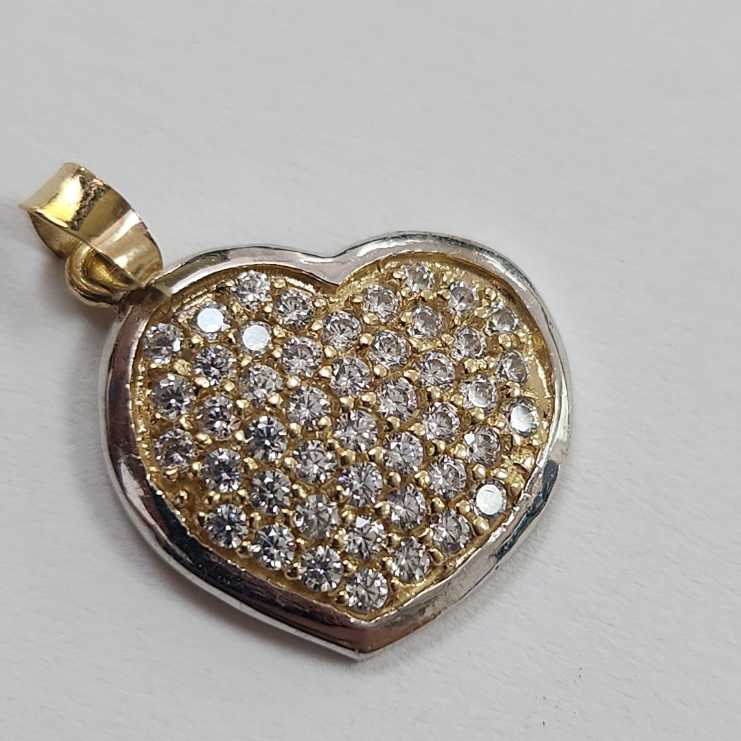 DIJE CORAZON CON CIRCONIAS 14K 1.8 GR (NUEVO)