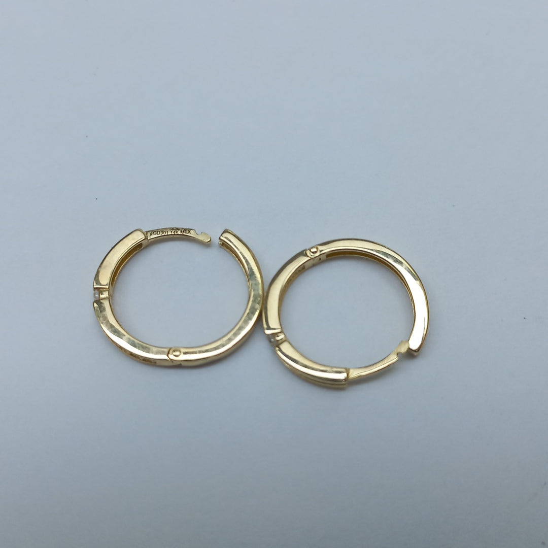 ARETES ARRACADAS LISAS 14K 2.3 GR (NUEVO)