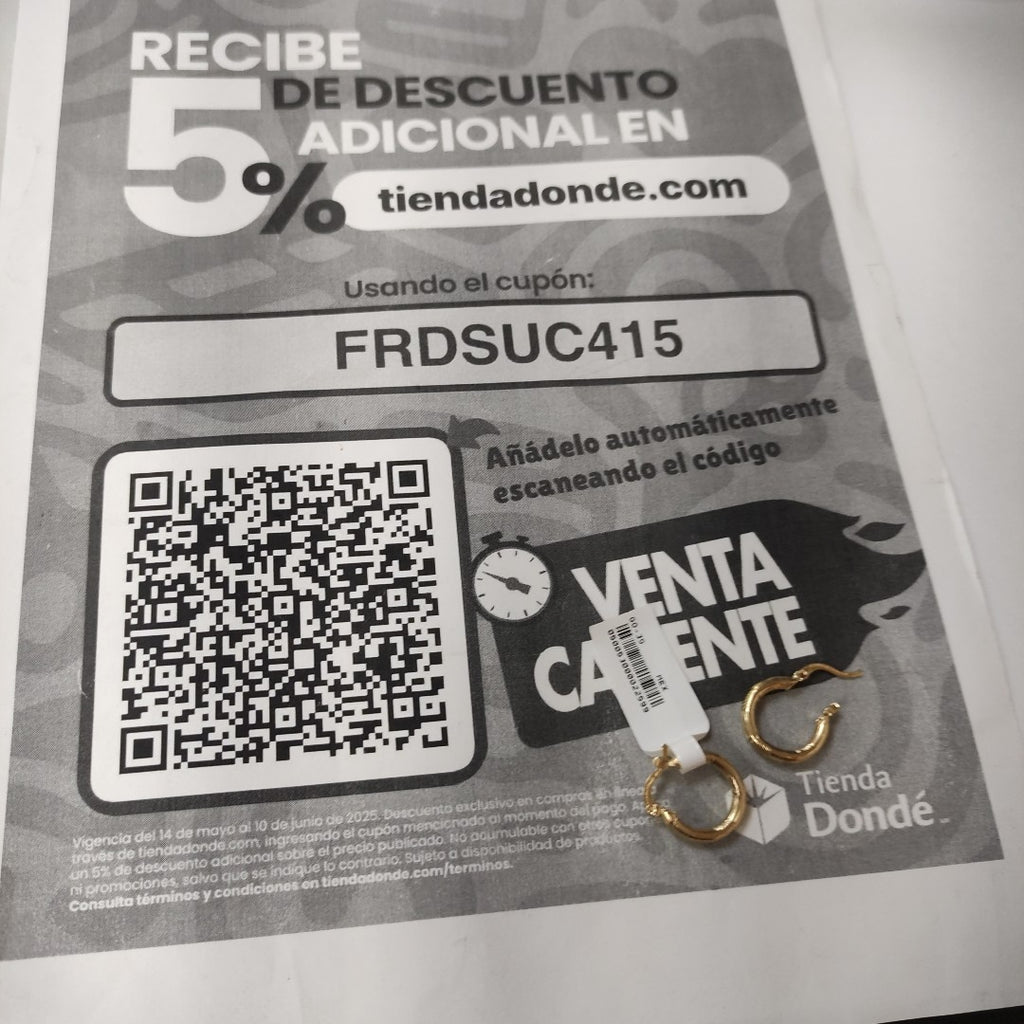 ARETES TEJIDO ARRACADAS CON DISEÑO 14K 2.6 GR (NUEVO)