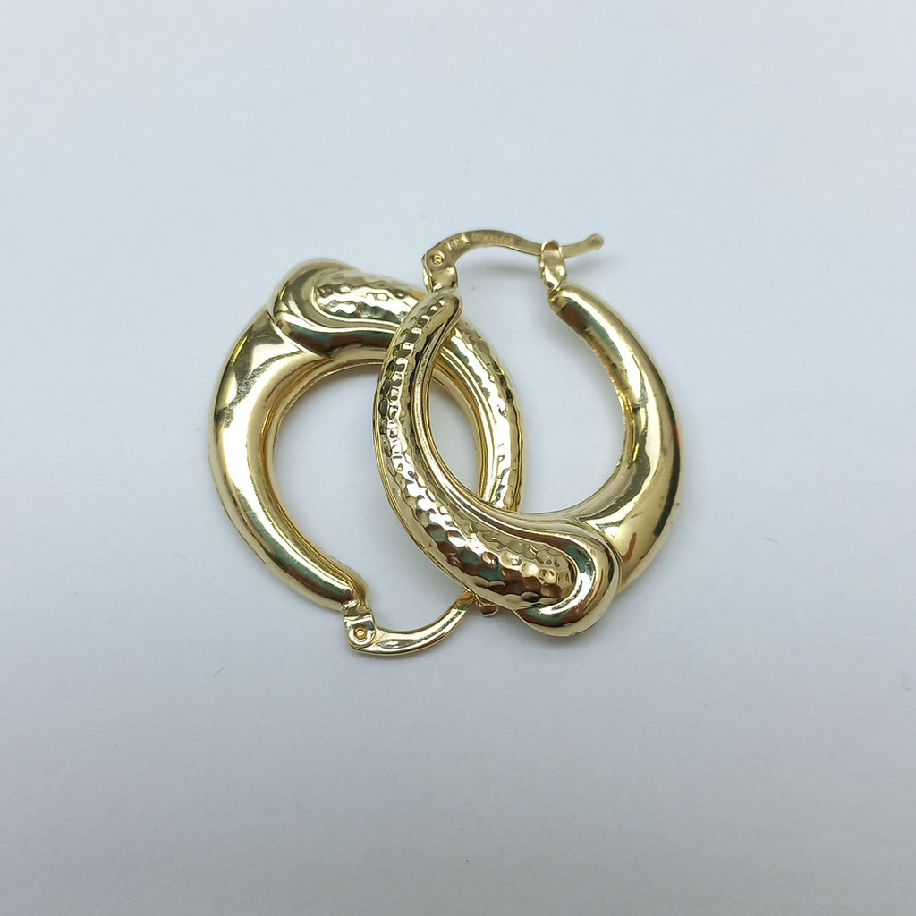 ARETES ARRACADAS ENTRELAZADAS 14K 2.5 GR (NUEVO)