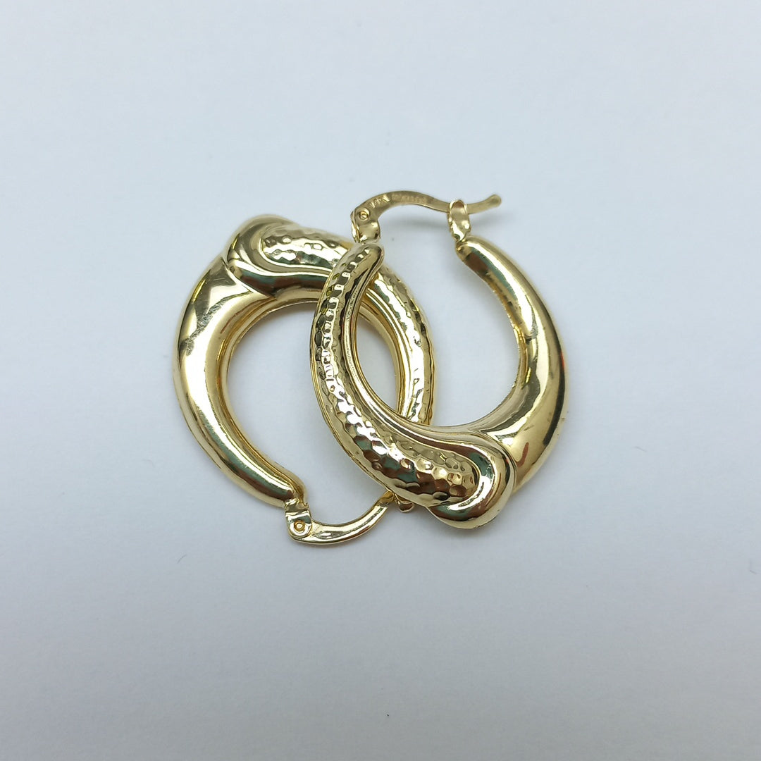 ARETES ARRACADAS ENTRELAZADAS 14K 2.5 GR (NUEVO)