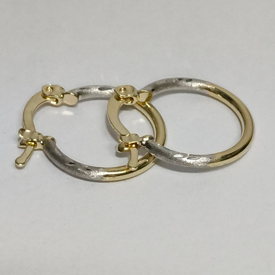 ARETES ARRACADAS COMBINADAS 14K 1.1 GR (NUEVO)
