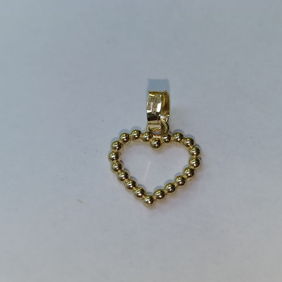 DIJE CORAZON CON CIRCONIAS 10K 0.5 GR (NUEVO)