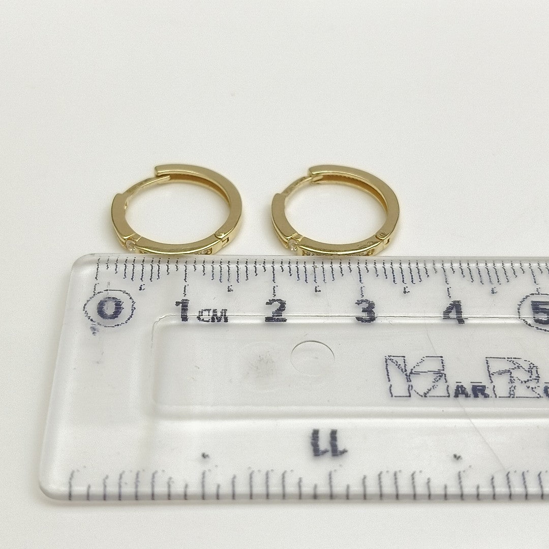 ARETES ARRACADAS C CIRCONIAS 14K 2.4 GR (NUEVO)