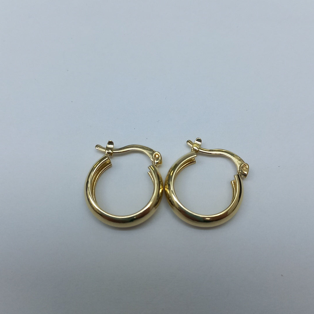 ARETES TEJIDO ARRACADAS LISAS 14K 2.1 GR (NUEVO)