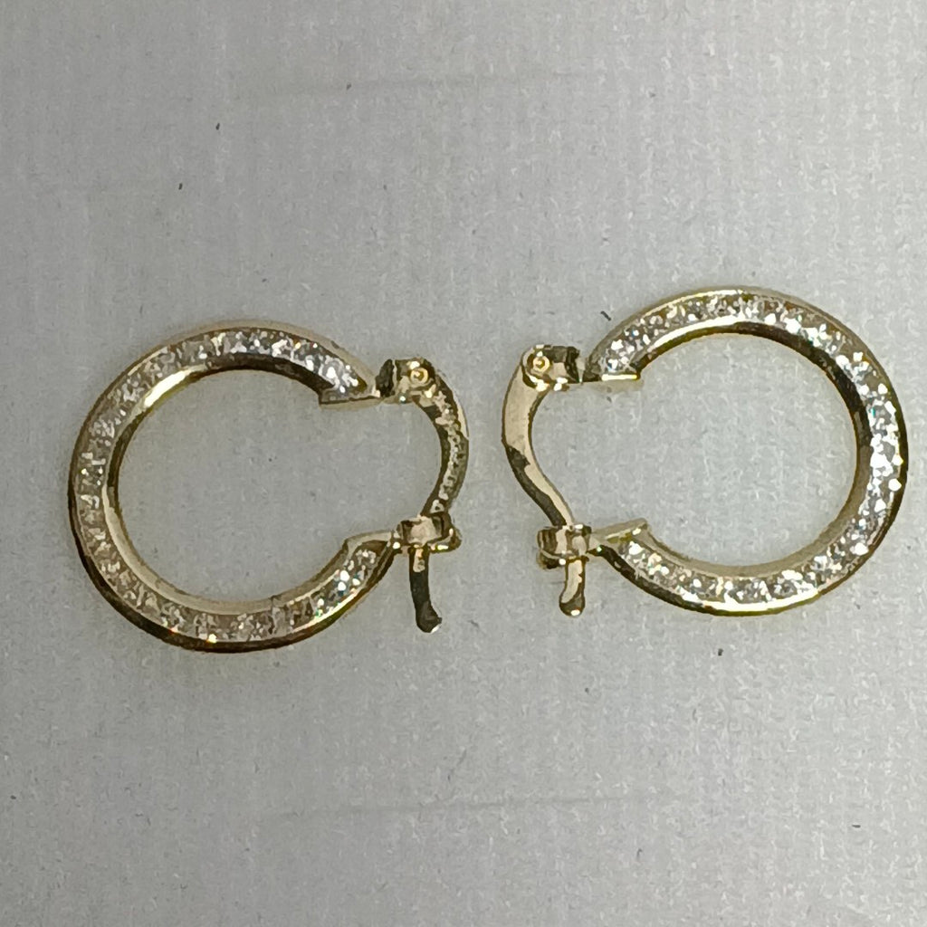 ARETES ARRACADAS CON CIRCONIAS 14K 2.4 GR (NUEVO)
