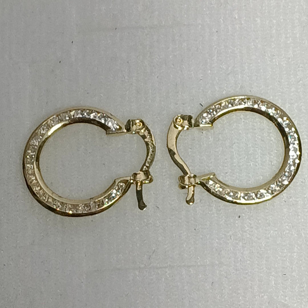 ARETES ARRACADAS CON CIRCONIAS 14K 2.4 GR (NUEVO)