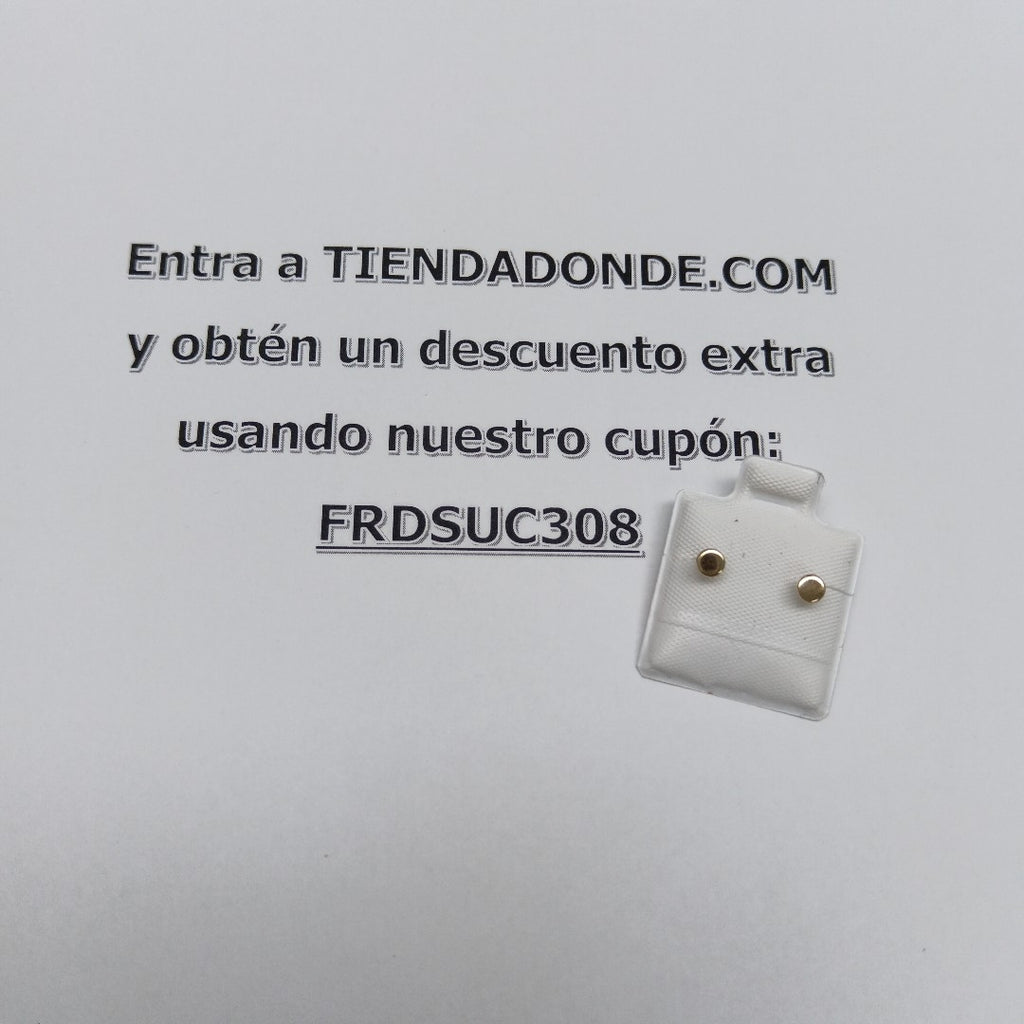 BROQUELES BROQUEL FIG TAPON REDONDO 14K 0.1408 GR (NUEVO)