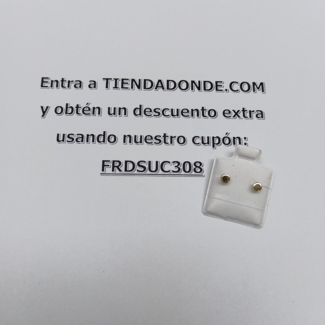 BROQUELES BROQUEL FIG TAPON REDONDO 14K 0.1408 GR (NUEVO)