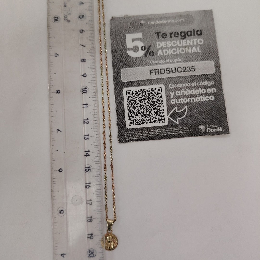 CADENA,MEDALLA RELIGIOSA ORO,ORO COMBINADO 10 K 1,80 GRMS (SEMINUEVO)