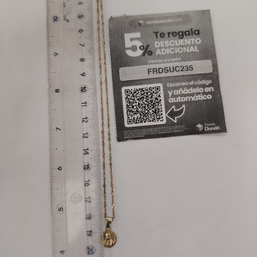 CADENA,MEDALLA RELIGIOSA ORO,ORO COMBINADO 10 K 1,80 GRMS (SEMINUEVO)