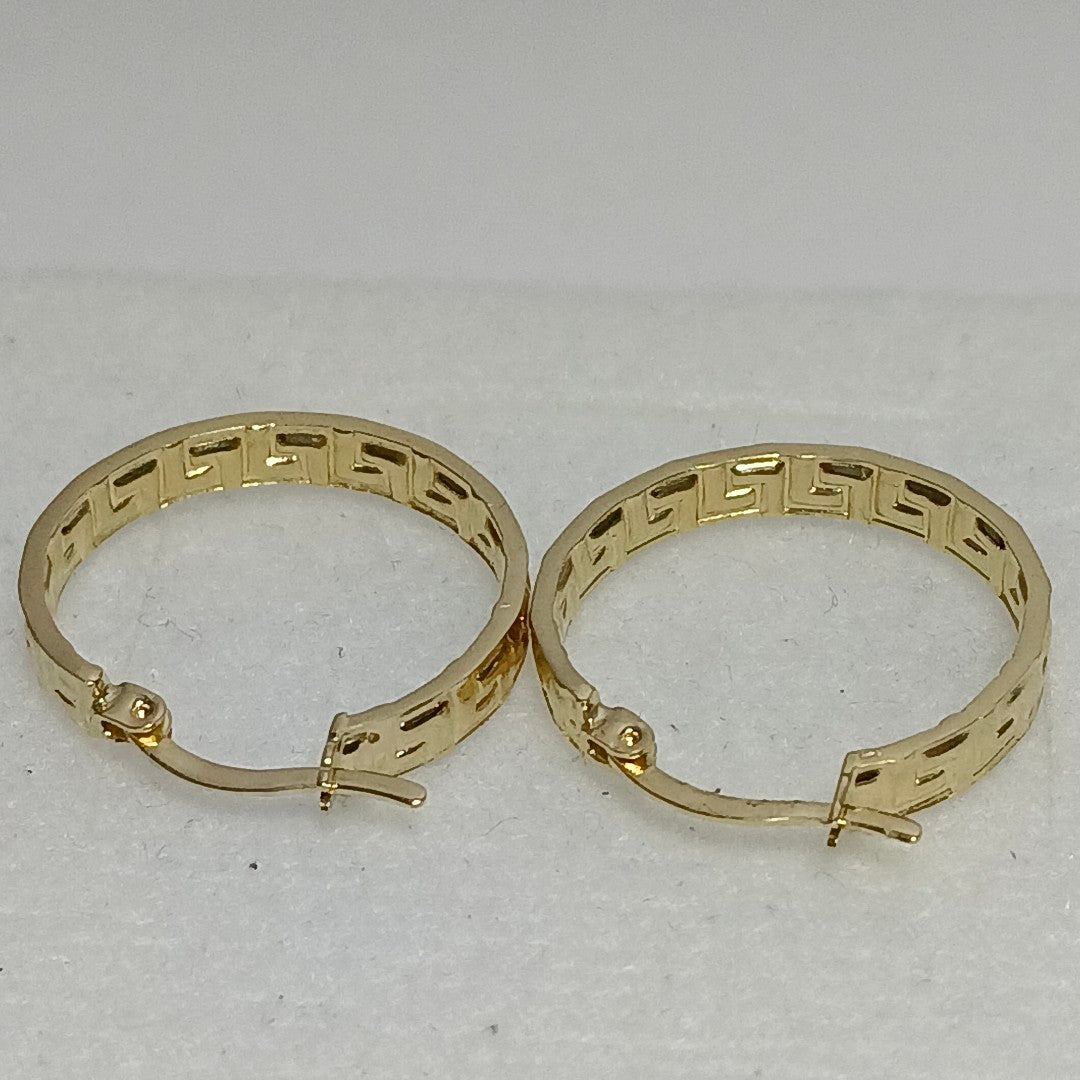 ARETES ARRACADA CON GRECAS 14K 2 GR (NUEVO)