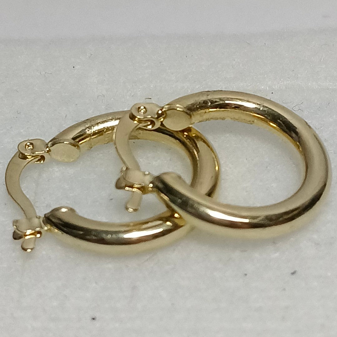 ARETES TEJIDO ARRACADAS LISAS 14K 1.6 GR (NUEVO)